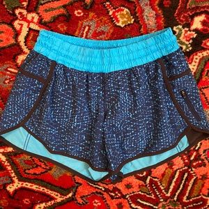Size 10 Lululemon Blue Tracker Shorts